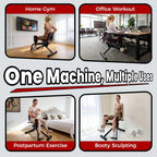 Hip Abductor Machine for Home Gym, 9 Levels Glute Workout Equipment, Booty Builder with 2 Resistance Bands, 2 in 1 Glute & Thigh Abductor Machine for Women & Men