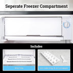 Igloo 2.6 Cu.Ft Mini Fridge with Freezer- Single Door Compact Refrigerator with Glass Shelves for Homes, Dorms & Offices- Keep Snacks, Drinks & Frozen Foods Cool with Temperature Control Fridge- Black