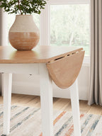 Signature Design by Ashley Gesthaven Casual Dining Drop Leaf Table, Light Brown & White