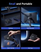 KAMRUI E3 Mini PC  W-11 Pro Ryzen 3500U Mini Computers (Beat N150/N97  up to 3.7GHz)  Mini Desktop Computer 16GB RAM 512GB SSD  Desktop PC Support 4K TYPE-C+HDMI+DP with Dual WiFi Business Home Office