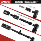 LLNDEI 3/8" 58Pcs Cordless Electric Ratchet Wrench Set with Socket Set,12V High Capacity Electric Wrench(40FT-LBS(55N.M)) with Adjustable Speed, LED Light for Battery.