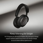 Bowers & Wilkins Px7 S3 Wireless Headphones Over Ear Noise Cancelling  Active Noise Cancelling & Transparency Mode  Hi-Res Sound  Bluetooth  30-Hr Playtime  Quick Charge  Canvas White