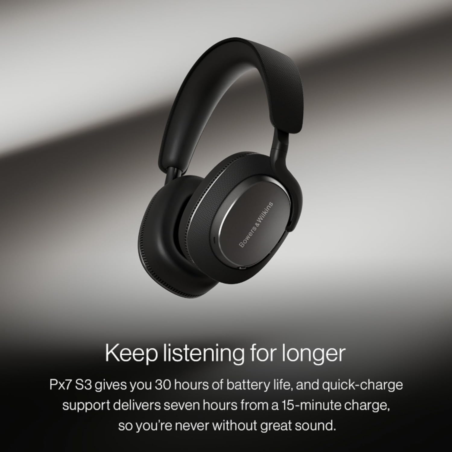 Bowers & Wilkins Px7 S3 Wireless Headphones Over Ear Noise Cancelling  Active Noise Cancelling & Transparency Mode  Hi-Res Sound  Bluetooth  30-Hr Playtime  Quick Charge  Canvas White