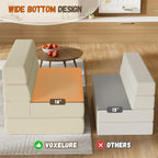 Folding Sofa Bed, Convertible Sleeper Chair & Couch Bed with Pillow, One-Piece High-Density Sponge Mattress, Multi-Purpose Floor Sofa for Living Room, Office, Dorm, Apartment, Beige, Single