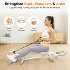Multifunctional Ab Machine, 6-in-1 Ab Workout Equipment for Home Gym, Adjustable Core & Waist Trainer with 7 Height Levels & 2 Incline Angles, Rowing Mode, Knee Glider