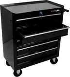 RYH 5Drawers Rolling Tool Chest & Tool Box on Wheels | Heavy Duty Metal Cart with Ball Bearing Drawers | Fits US General Tool Box for Garage Storage (Black, 5 Drawers（29.9" H × 24.2" W × 12.9" D)