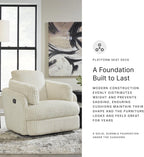 Signature Design by Ashley Tie-Breaker Casual Swivel Glider Recliner with Hidden Storage, White