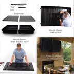 Outdoor TV Hard Cover Weatherproof Protection for Television - Mounts Right on The Wall - TV Wall Mounting Bracket Included … (45-55 inch)  Black