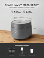 CUCKOO Micom Rice Cooker 3-Cup Uncooked / 6-Cup Cooked with Nonstick Inner Pot, Small Rice Maker with 8 Menu Options, Fuzzy Logic Technology, Auto Clean, Quick Rice Mode, Gray (CR-0375FG)