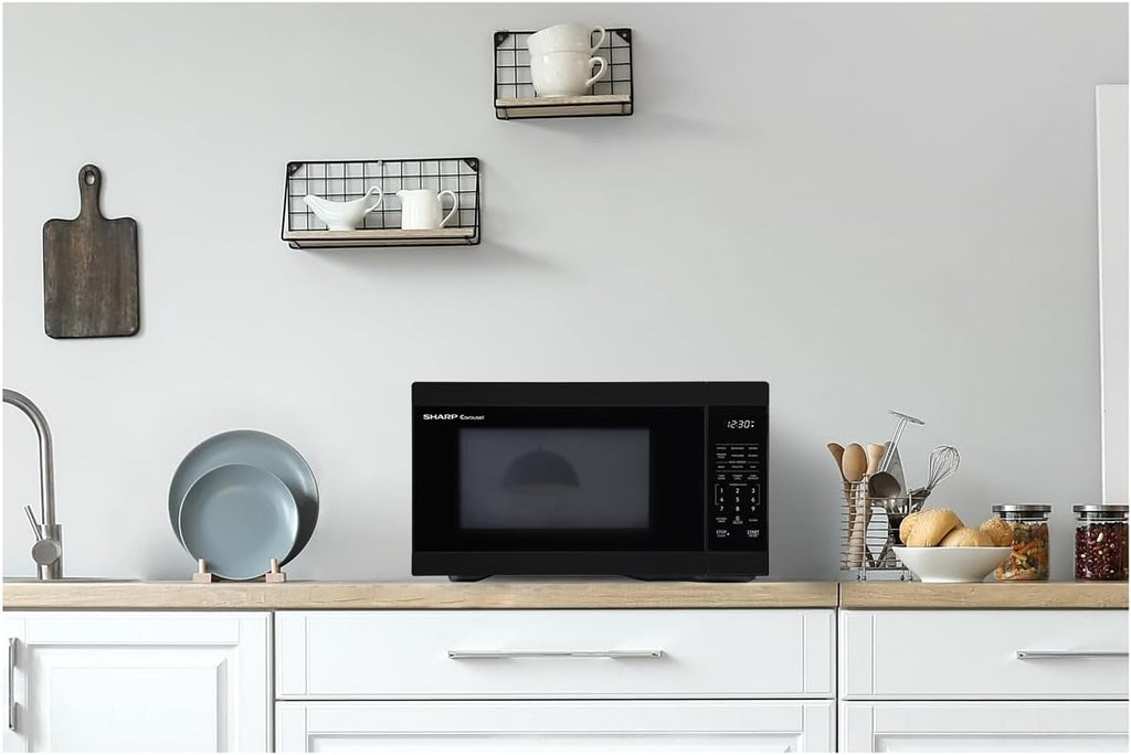SHARP Countertop Microwave Oven with Removable 12.4" Carousel Turntable, 1000 Watt, 1.1 Cubic Feet, Black
