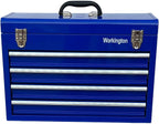 Workington Portable Metal Tool Chest with 4 Drawers, 20" 4-Drawer Tool Chest Cabinet with Ball Bearing Drawer Slides, Steel Tool Storage Box Organizer 4004 Blue