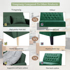 Vongrasig 47" Small Modern Loveseat Sofa, Mid Century Linen Fabric 2-Seat Sofa Couch Tufted Love Seat with Back Cushions and Tapered Legs for Living Room, Bedroom and Small Space (Green)