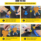 VEVOR Dent Puller Kit, 89 PCS Paintless Dent Repair Kit with Remover Tools, Golden Lifter & Glue Tabs for Car Dents, Door Ding Repair