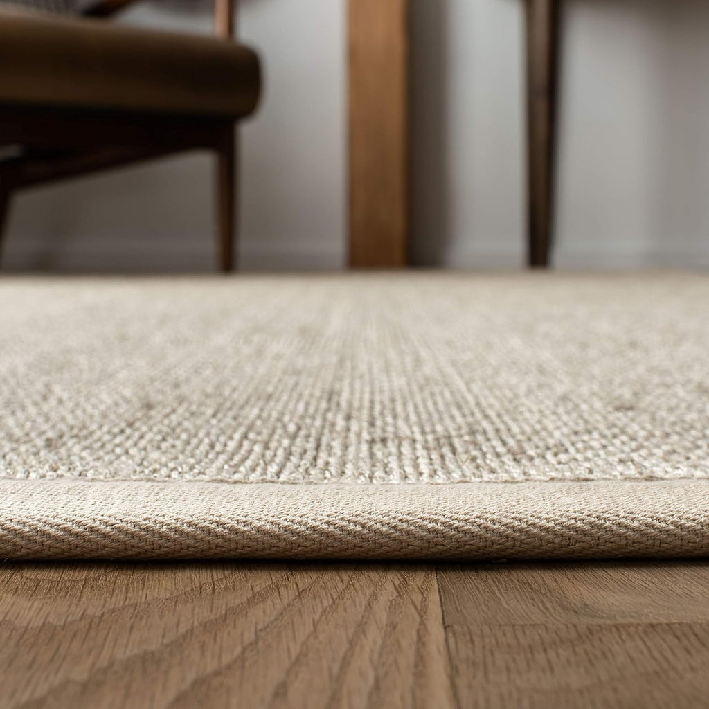 SAFAVIEH Area Rug 10x14 - Natural Fiber Collection - Large - Marble & Beige, Sisal, Woven Design with Border (NF143C)