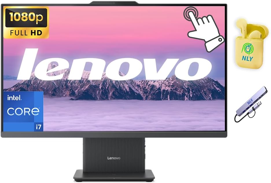 Lenovo IdeaCentre 27" FHD Touchscreen All-in-One Desktop Computer  Intel 10-core i7-13620H  32GB RAM 2.5TB Storage (2TB SSD+512GB Docking Set)  Wireless KB & Mouse  Windows 11  NLY Earphones  Gray