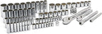 GEARWRENCH 76 Pc. 1/4" & 3/8" Drive 12 Pt. Standard & Deep Mechanics Tool Set, SAE/Metric - 80948