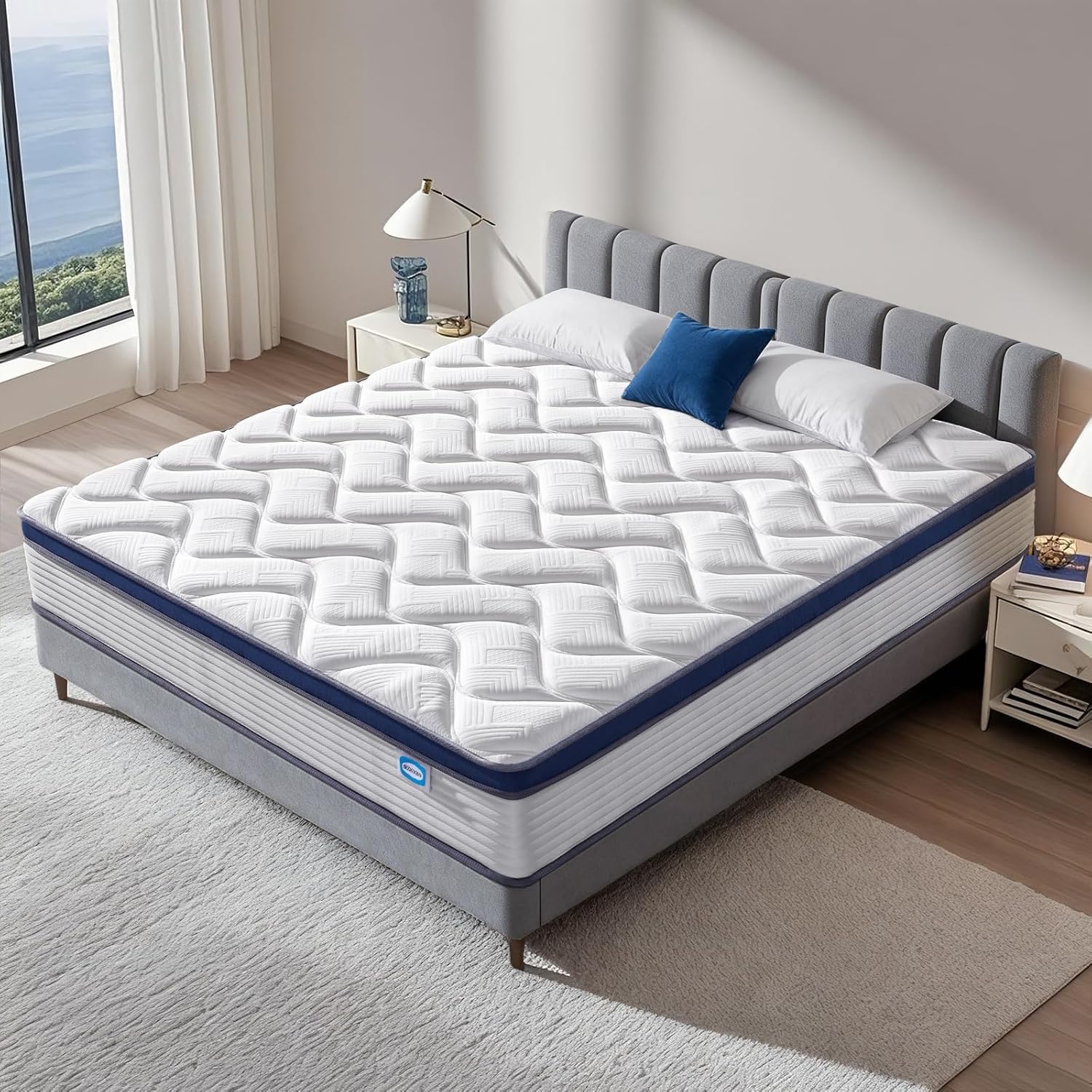 Full Size Mattress 12 Inch, Hybrid Full Mattress with Memory Foam & Pocket Springs, CertiPUR-US Certified, Medium Firm, Motion Isolation, Full Bed Mattress in a Box for Pressure Relief