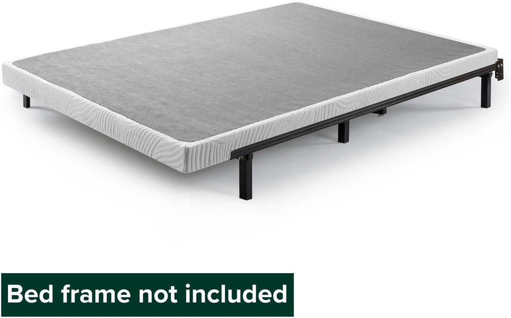 Zinus Victor 4 Inch Quick Lock Box Spring / Mattress Foundation / Built-to-Last Metal Structure / Low Profile / Easy Assembly, King, White