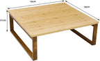 soges Small Foldable Coffee Table, Wooden Low Table for Sitting on The Floor, Bamboo Floor Desk, Japanese Dining Table, Tatami Table for Living Room Bedroom, 60HSLZCT03BB