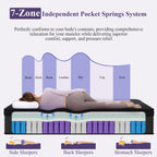 King Mattress, 14 Inch Luxury Hybrid King Size Mattress in a Box, Medium Firm Mattresses with Cooling Gel Memory Foam & Pocket Springs, Double Additional Support, 365-Night Trial