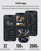 TOZO NC20 Pro Active Noise Cancelling Wireless Earbuds with Smart Touch Screen, LDAC Hi-Res Audio, Stereo Bass, 6 Mics AI Call Ear Buds, 80H Playtime, IPX8 Waterproof, 32 EQ via App, Wireless Charging