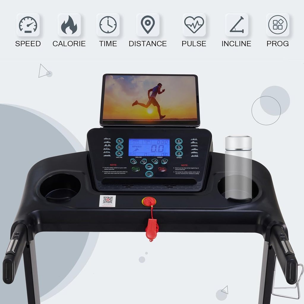 ATEEDGE Treadmills for Home, 15% Auto Incline, 0.5-10 MPH, 18" Belt, 3 HP, 350lb Capacity, Foldable, Bluetooth App