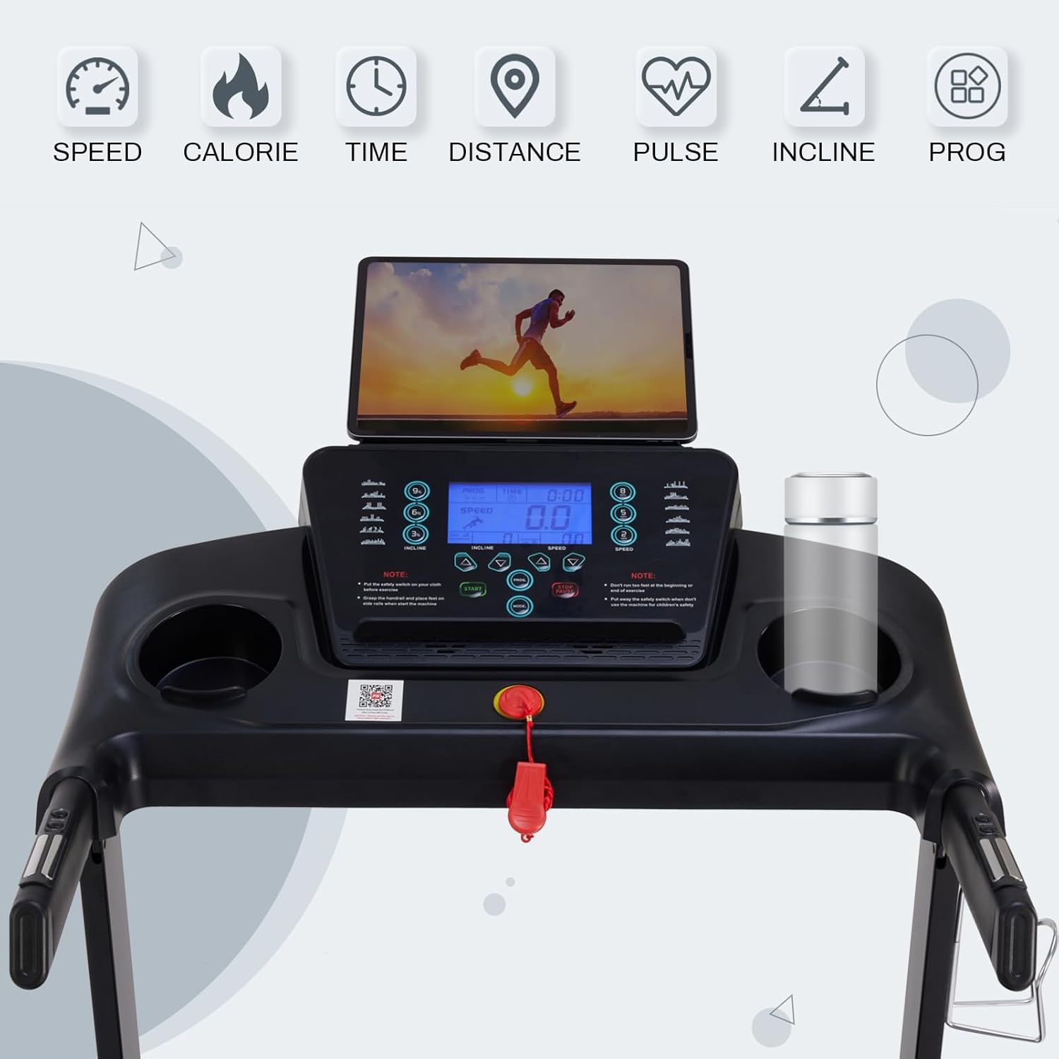 ATEEDGE Treadmills for Home, 15% Auto Incline, 0.5-10 MPH, 18" Belt, 3 HP, 350lb Capacity, Foldable, Bluetooth App
