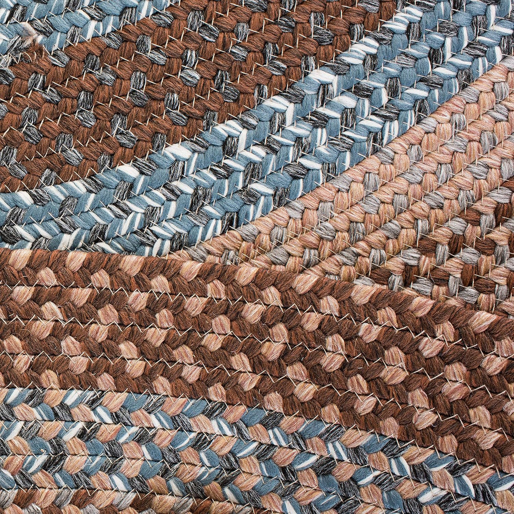 SAFAVIEH Washable Rug Outdoor Braided Collection - 8' x 10' Oval, Brown & Multi, Handmade & Reversible, Non-Shedding & Easy to Clean, Ideal for Patio, Backyard, Mudroom (BRD313A)