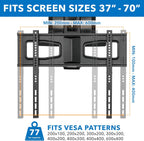 MOUNT-IT! Motorized Fireplace TV Wall Mount | Remote Control Electric Pull Down Mantel Mounting Bracket  Up to 77 Lbs Weight Capacity  Height Adjustable  Swivel  VESA 600x400 Compatible