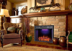 36'' Electric Fireplace Insert, Retro Recessed Fireplace Heater with Fire Cracking Sound, Remote Control & Timer, 750/1500W, Black