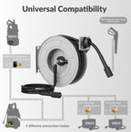 Giraffe Tools Pressure Washer Hose Reel 65ft, Power Washer Hose Reel, Pressure Washer Retractable Hose Reel, Heavy Duty, Wall/Floor Mounted, 2600 PSI