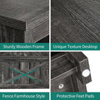 YITAHOME Coffee Tables Farmhouse Coffee Table with Storage Rustic Wood Cocktail Table,Square Coffee Table for Living Meeting Room with Half Open Storage Compartment,Dark Rustic Oak