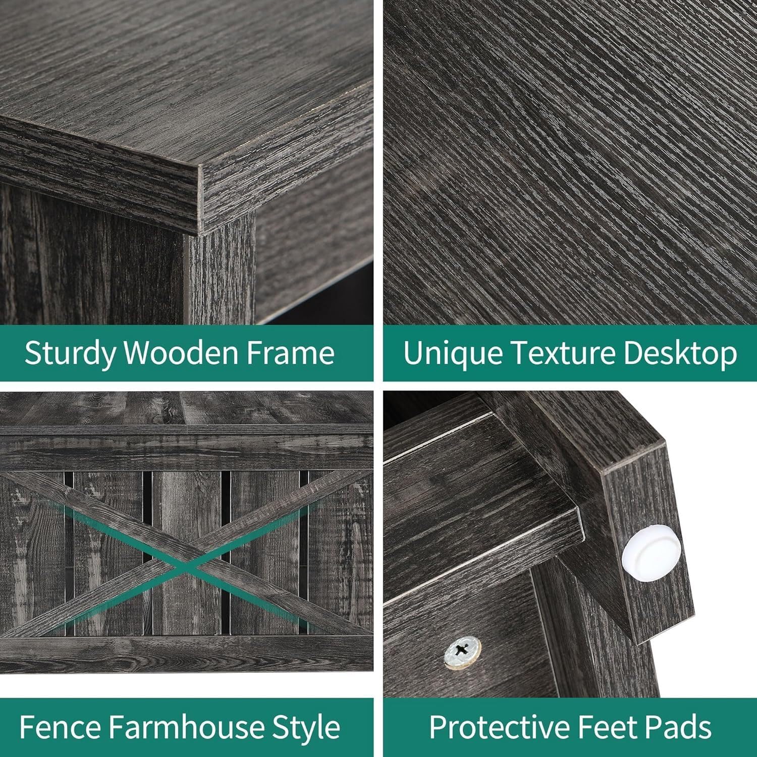 YITAHOME Coffee Tables Farmhouse Coffee Table with Storage Rustic Wood Cocktail Table,Square Coffee Table for Living Meeting Room with Half Open Storage Compartment,Dark Rustic Oak