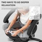 Dowinx Gaming Chair Breathable Fabric Game Chair with Gel Pad and Storage Bag, Comfortable Gamer Chair with Pocket Spring Cushion,Ergonomic Computer Chair with Footrest,Black