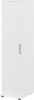 Bush Furniture Universal Tall Narrow Storage Cabinet with Door and Shelves in White