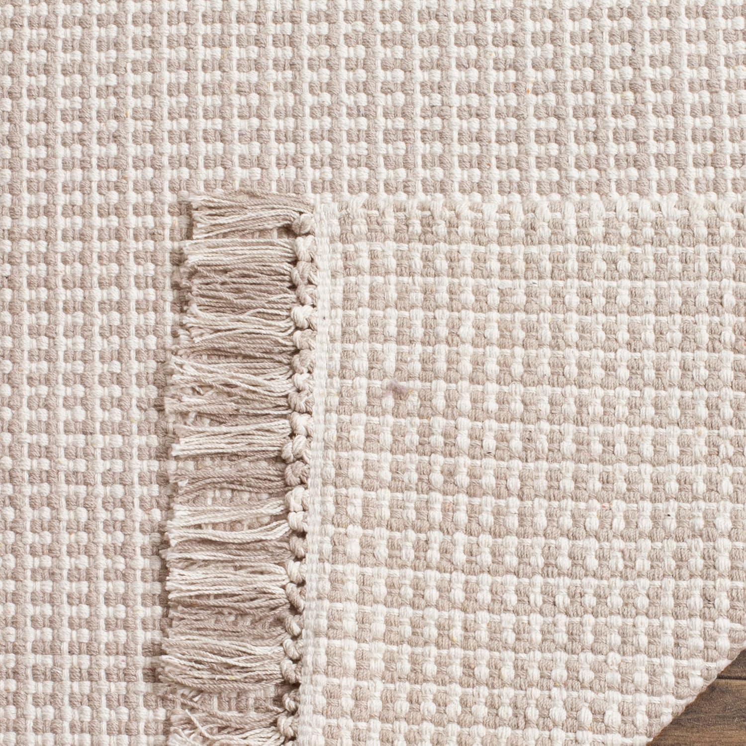 SAFAVIEH Area Rug 8x10 - Montauk Collection - Large - Ivory & Grey, Handmade Flat Weave Cotton, Boho Farmhouse Design, Ideal for Living Room, Bedroom, Office, Dining Space (MTK340A)