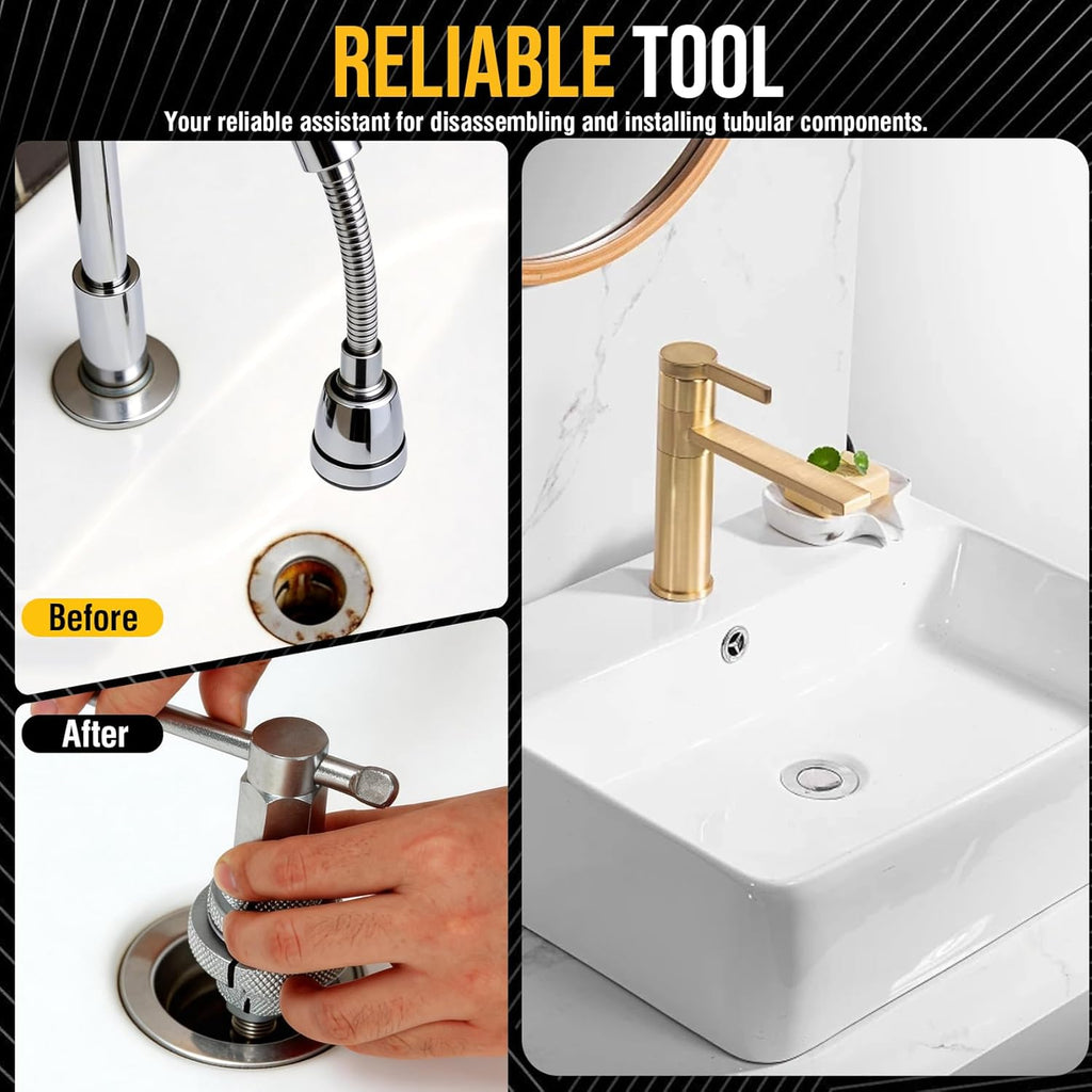 31405 Internal Wrench,Tub Drain Removal Tool,Compatible with 4-1/2" Internal Pipe Wrench for Model 342.Ideal for Securing or Removing Basins, Sink Strainers, Bathtubs,Silver