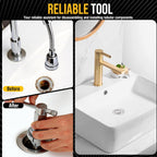 31405 Internal Wrench,Tub Drain Removal Tool,Compatible with 4-1/2" Internal Pipe Wrench for Model 342.Ideal for Securing or Removing Basins, Sink Strainers, Bathtubs,Silver