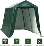 Tangkula 7 Ft x 12 Ft Outdoor Storage Shelter, Patio Storage Tent, Enclosed Carport Shed with All-Steel Metal Frame and Waterproof Ripstop Cover, Outdoor Garage Tent with Sidewalls