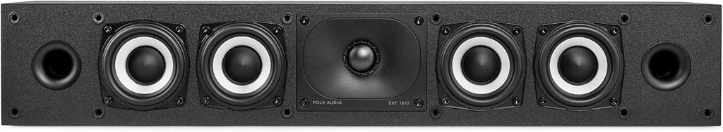 Polk Monitor XT35 Slim Center Channel Speaker - Hi-Res Audio Certified  Dolby Atmos & DTS:X Compatible  1" Terylene Tweeter & Four 3" Dynamically Balanced Woofers  Wall-Mountable  Midnight Black