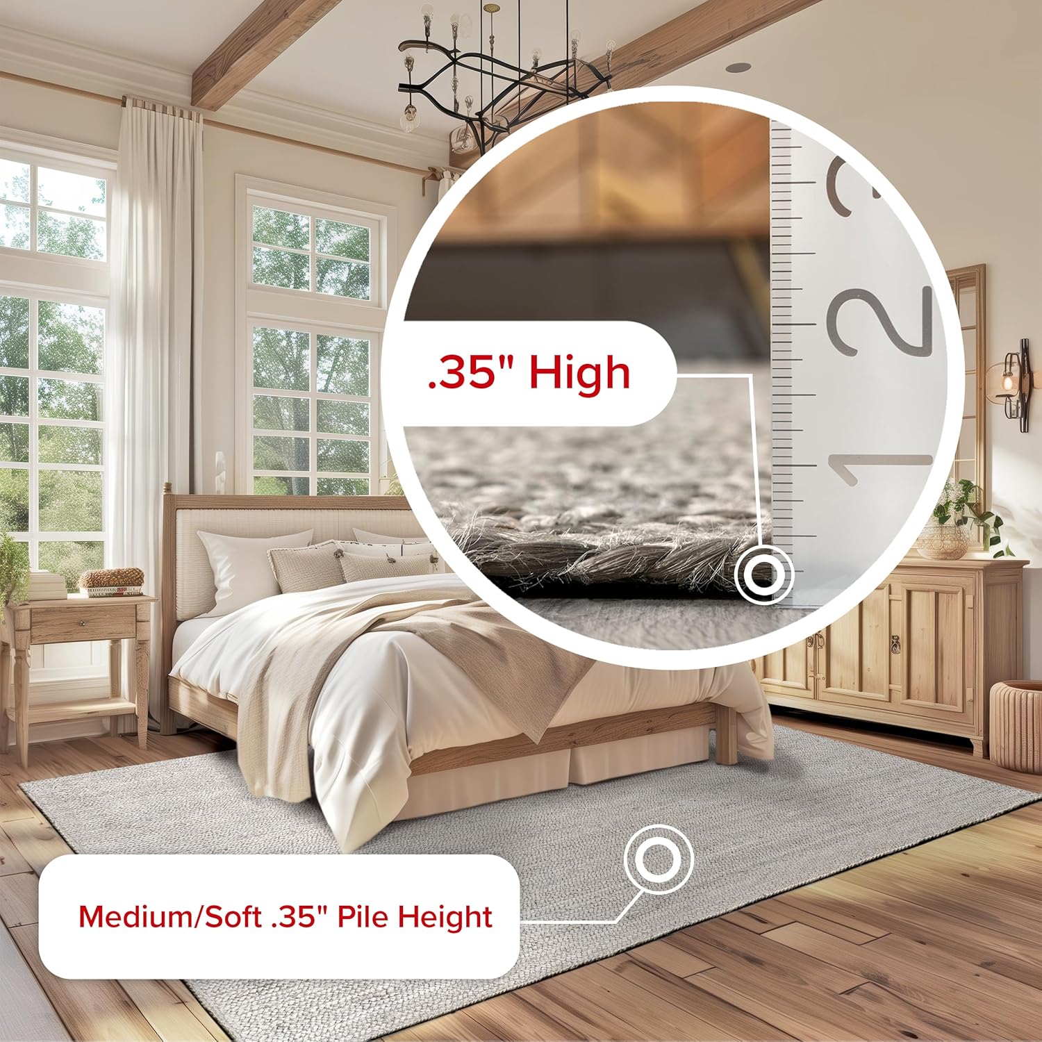 nuLOOM 8x10 Rigo Jute Hand Woven Area Rug, Grey, Solid Farmhouse Design, Natural Fiber, For Bedroom, Living Room, Dining Room, Hallway, Office, Kitchen, Entryway
