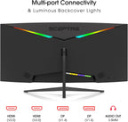 Sceptre 34-Inch Curved Ultrawide WQHD Monitor (3440 × 1440)  R1500  up to 180Hz/165Hz  DisplayPort x2  99% sRGB  1ms  Built-in Speakers  Machine Black  2025 (C345B-QUT168)