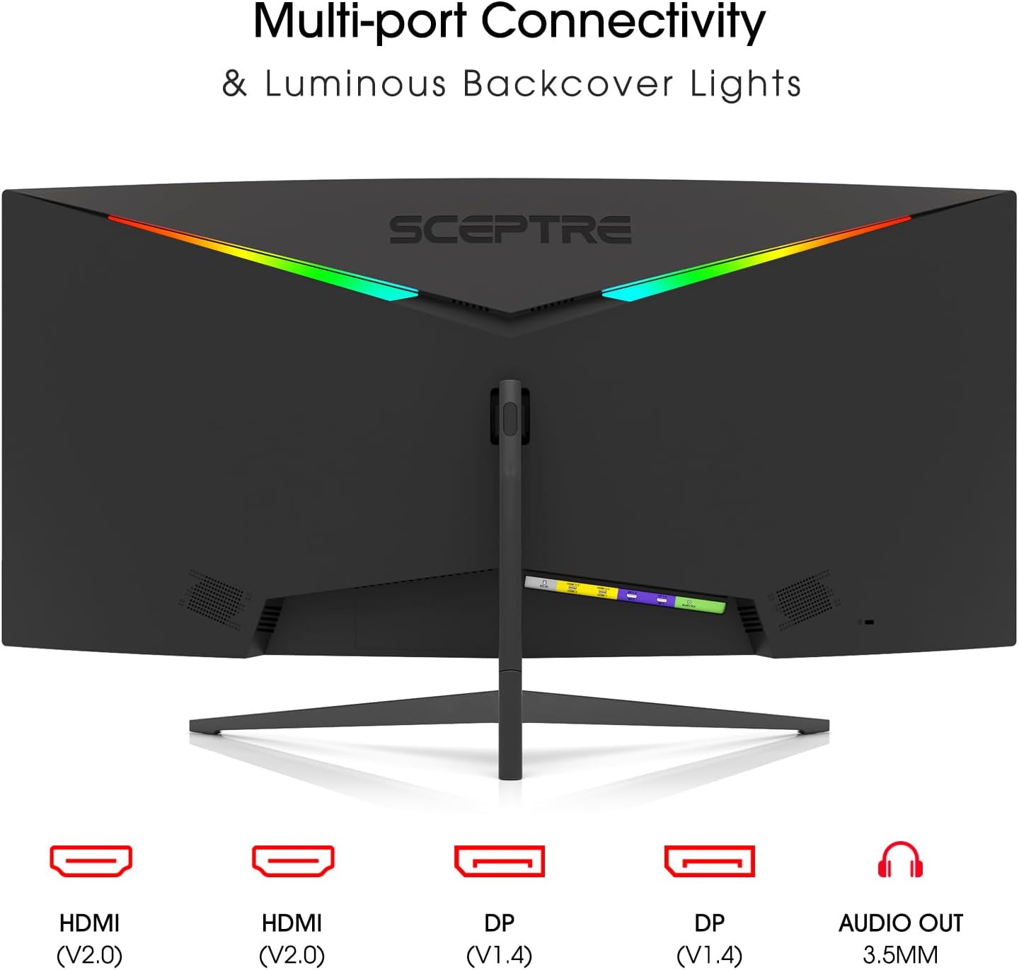 Sceptre 34-Inch Curved Ultrawide WQHD Monitor (3440 × 1440)  R1500  up to 180Hz/165Hz  DisplayPort x2  99% sRGB  1ms  Built-in Speakers  Machine Black  2025 (C345B-QUT168)