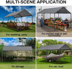 Grezone 10 x 20ft Heavy Duty Carport,Portable Car Tent Garage,All Season UV Resistant Car Canopy for Auto,Truck,Boat,Car (Gray)