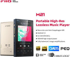 FiiO M21 Android 13 Portable Music Player MP3 Walkman Snapdragon 680 4* CS43198 DAC Chips Hi-Res Audio DSD Bluetooth LDAC (Blue-Black)