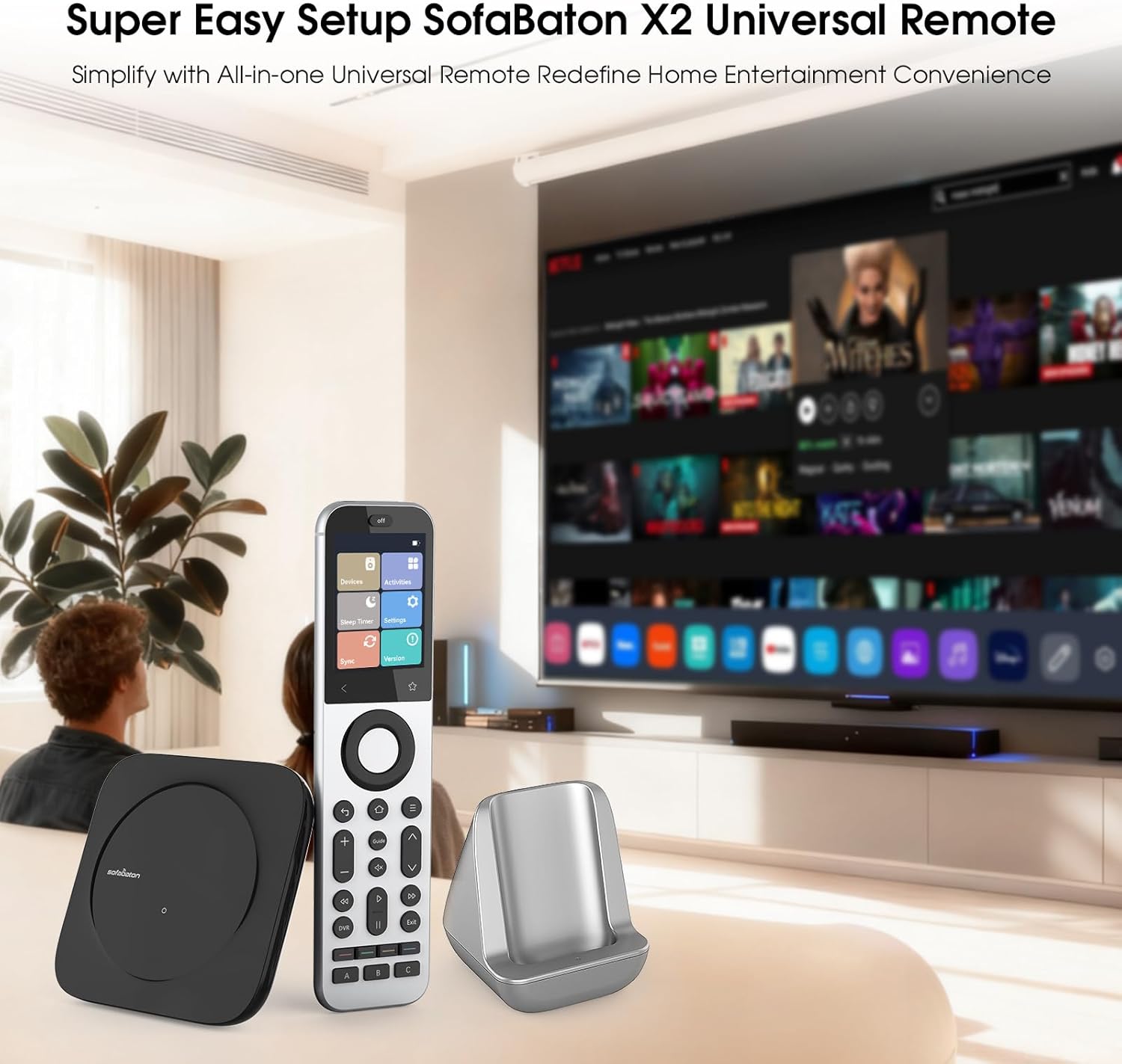 SofaBaton X2 Universal Remote Control with Touchscreen  Powerful Hub  One-Touch Activities  Custom APP  Compatible with IR/Bluetooth/RF/WiFi Devices  Works with Alexa&Google Assistant&Home Assistant
