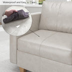 EASE MOOSE Modular Couch U Shaped Oversized Sofa, Faux Leather Sectional Sofa with Storage Seat,White