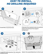 JOYTUTUS Truck Bed Storage Box Compatible with 2015-2026 F150 F250 F350, Heavy-Duty Metal Pickup Tool Box for Truck Bed, 57L Truck Bed Tool Storage Box Toolboxes, Side Tool Box Toolbox Cargo Box