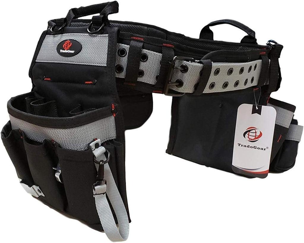 TradeGear Part#SZA Electrician's Belt & Bag Combo - Heavy Duty Electricians Tool Belt Designed for Comfort & Durability - Ideal for All Electricians Tools - Fits Sizes S - L (26"-40")