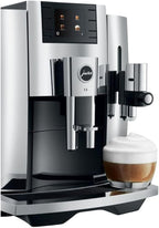 Jura E8 Automatic Coffee Machine with 17 Programmed Specialties, 2.8-Inch Display, and Professional Aroma Grinder (Chrome, Renewed)
